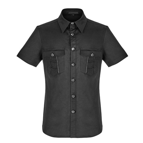 SiaLinda for Men: Hemd Kjell, kurzärmlig, dezenter Military Style, Baumwolle - SiaLinda.com